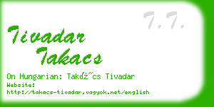 tivadar takacs business card